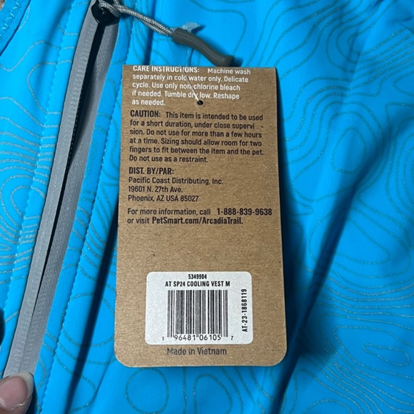 Arcadia Trail Cooling Vest for Dogs Size Medium Reflective Zippered - Picture 6 of 9